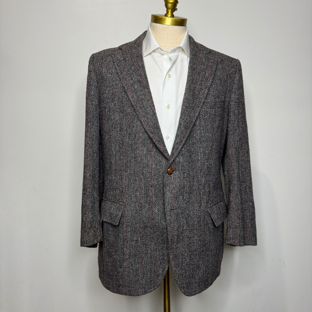 Stanley Blacker Harris Tweedโ Blazer 40R Men's Wool Sport Coat Classic Fit